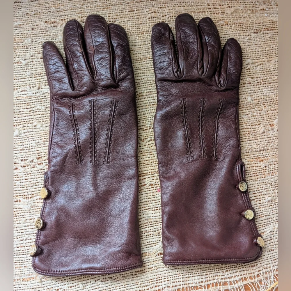 Lambertson Truex Brown Genuine Leather Gloves size 7